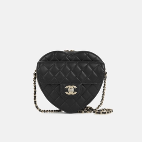 Chanel Chanel - Large Heart Bag - Black Lambskin CGHW - Pristine