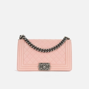 Chanel Chanel - Old Medium Boy Bag - Pink Lambskin RHW - 2014/15