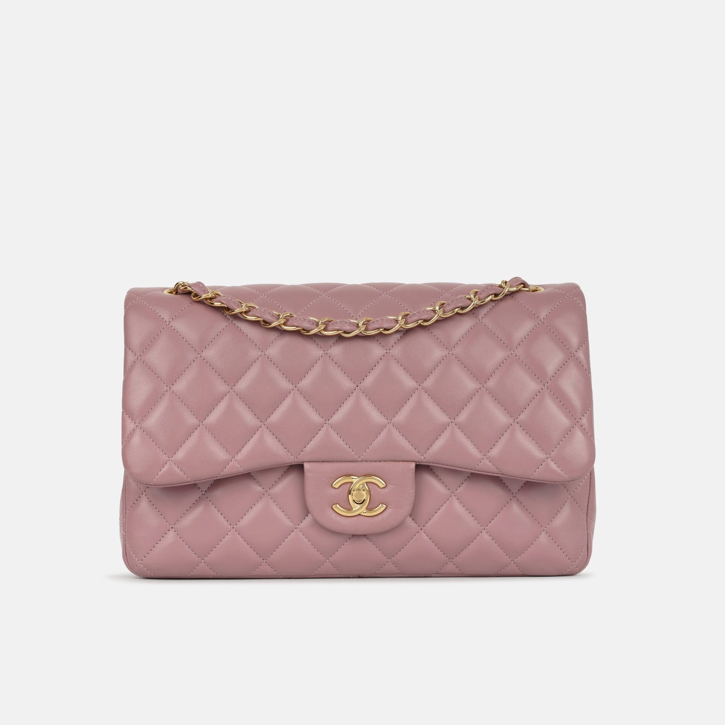Chanel Classic Flap Bag Jumbo Mauve Lambskin CGHW