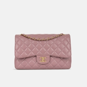 Chanel Classic Flap Bag Jumbo Mauve Lambskin CGHW