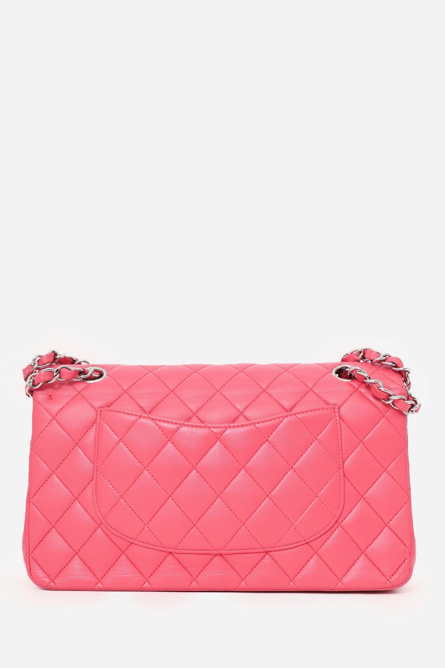 Chanel Dark Pink Lambskin Medium Double Flap Bag 'Refurbished'
