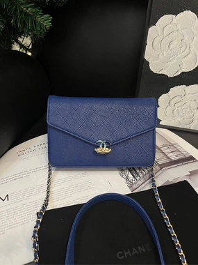 Chanel Electric Blue Cuban Series Woc Crossbody Bag