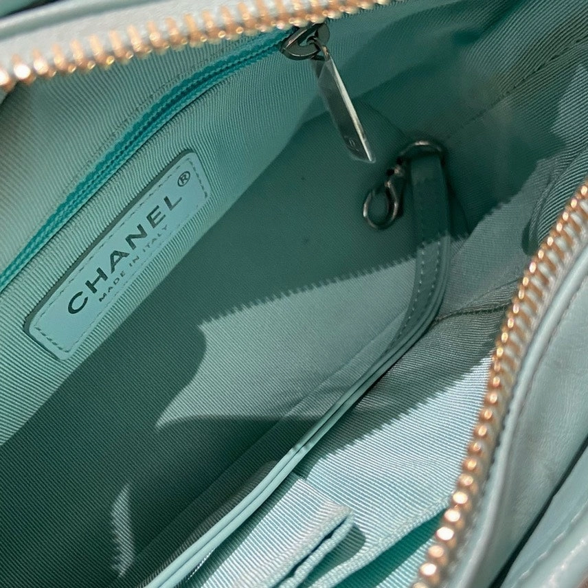 Chanel Gabrielle Small Crossbody Bag in Light Blue Leather with Card