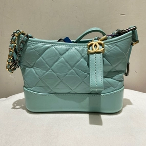 Chanel Gabrielle Small Crossbody Bag in Light Blue Leather with Card