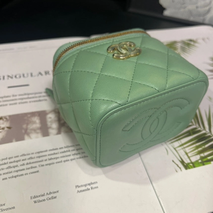 Chanel Green Love Enamel Box Crossbody Bag