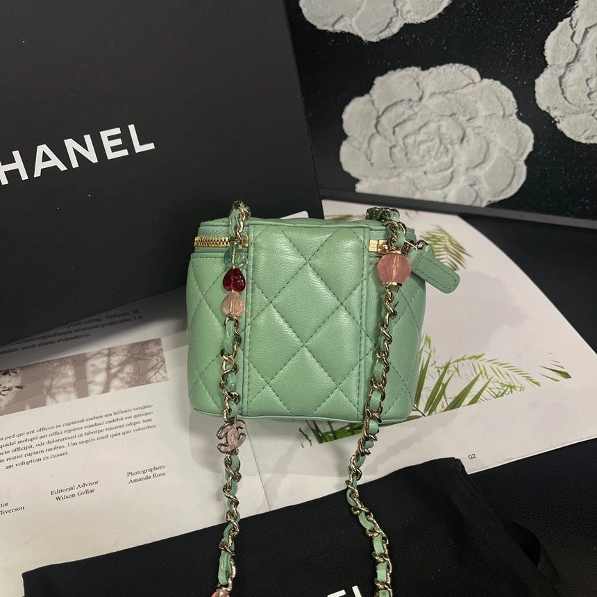Chanel Green Love Enamel Box Crossbody Bag
