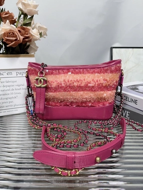 Chanel HFY Preloved Sequin Pink Crossbody Bag