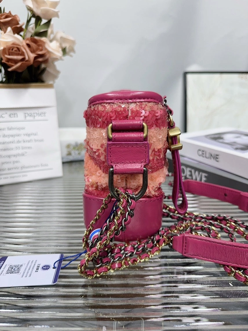Chanel HFY Preloved Sequin Pink Crossbody Bag