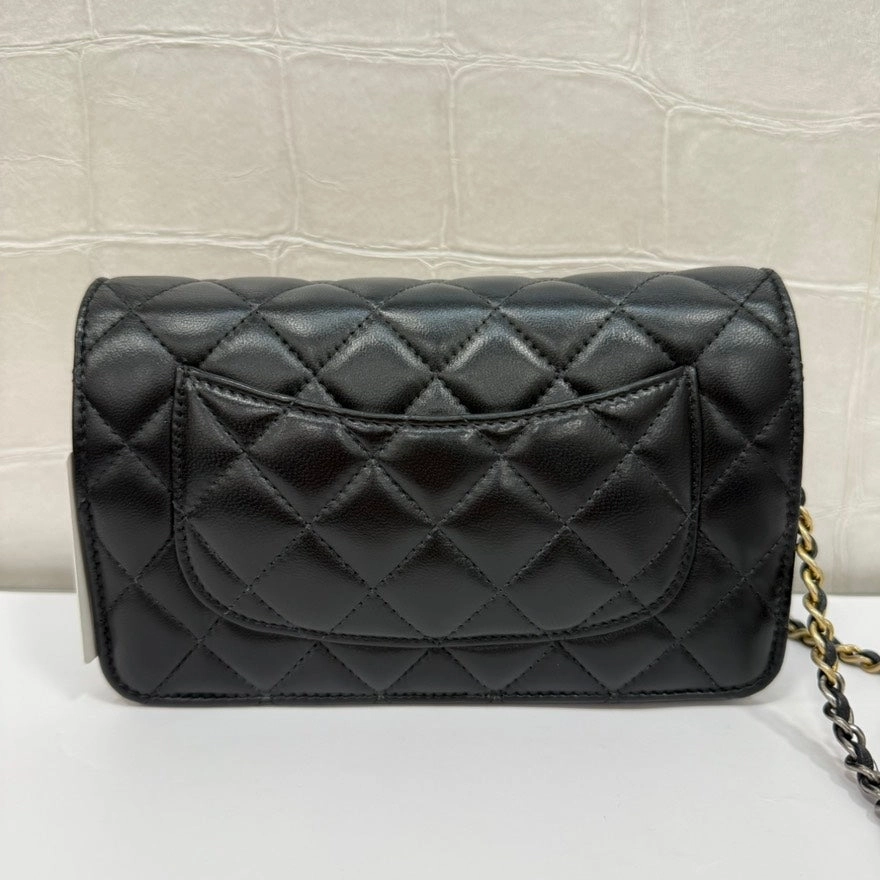 Chanel Lambskin Wallet on Chain FM9006 Black Crossbody Bag