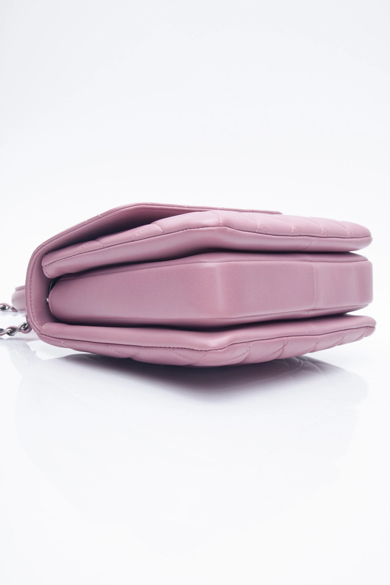 CHANEL Mauve Pink Lambskin Quilted Trendy CC Top Handle Flap Crossbody Bag