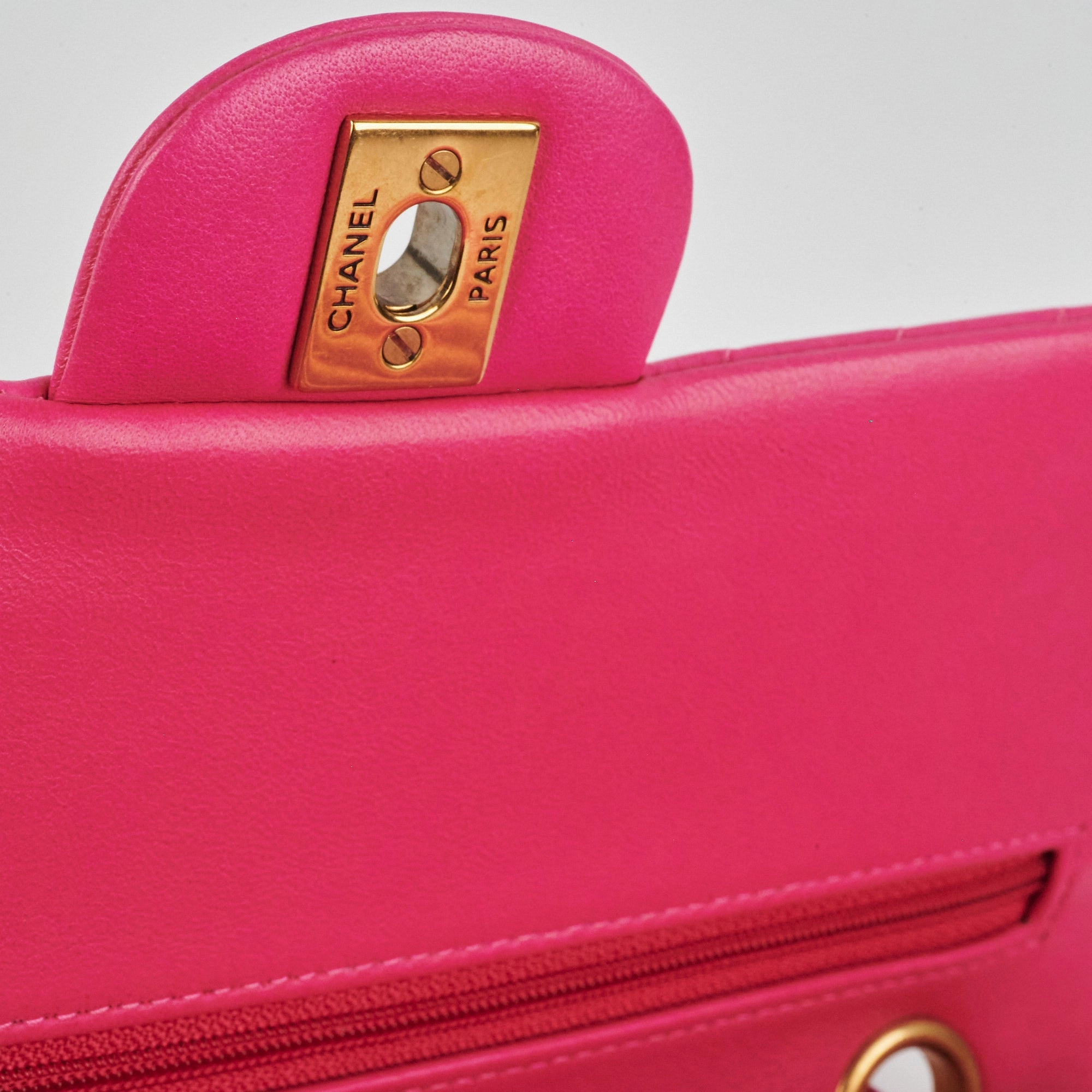 Chanel Medium Classic Flap Chevron Lambskin Pink
