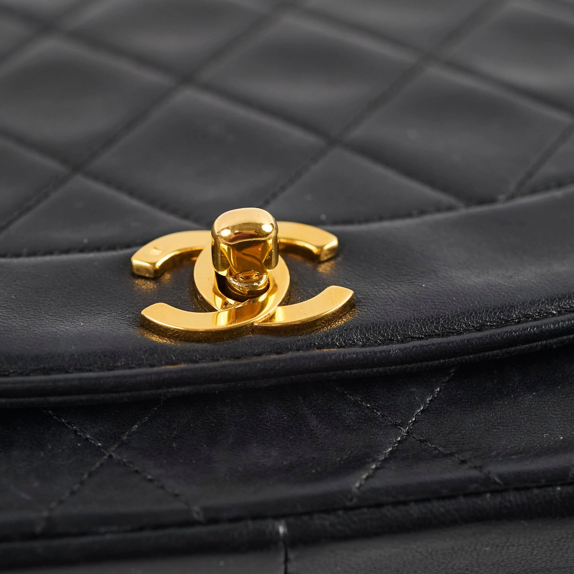 Chanel Medium Diana Bag Black Lambskin