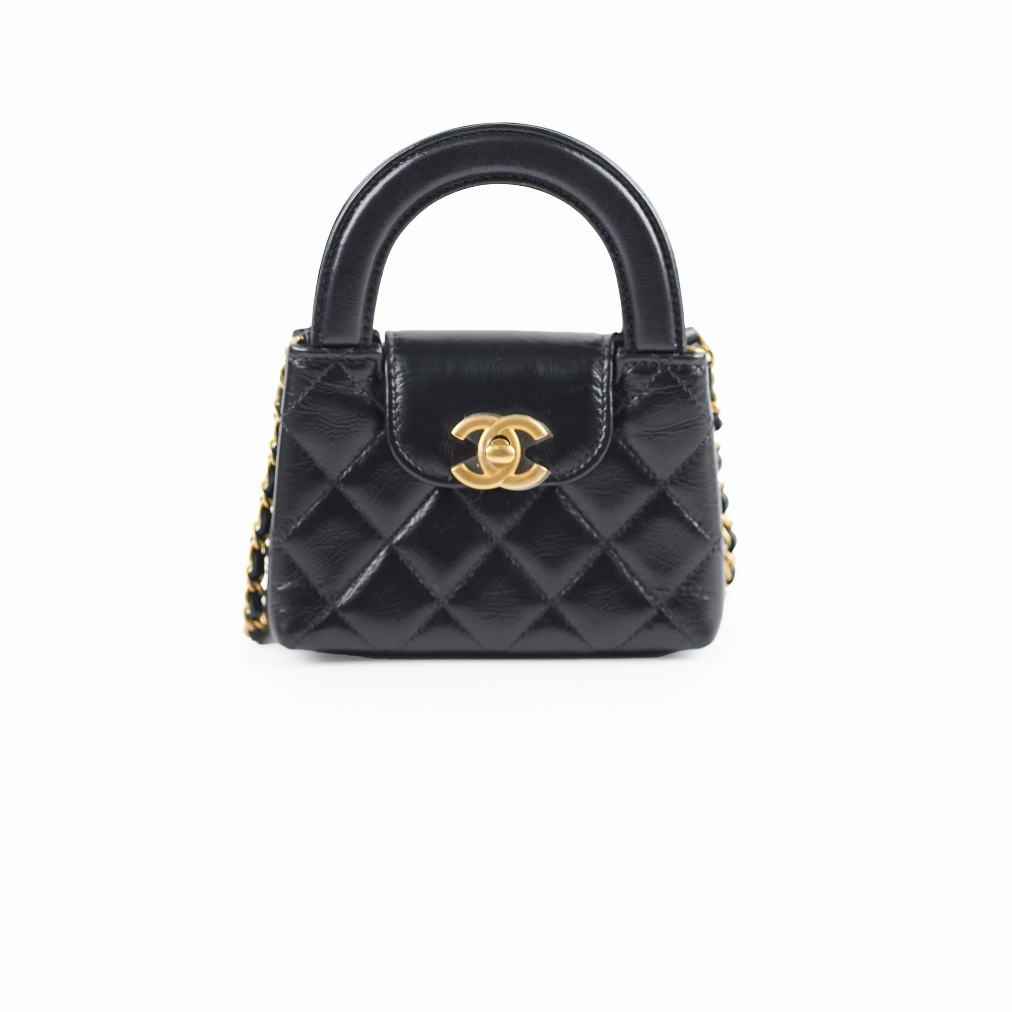 Chanel Micro Kelly Shopper Bag Black Microchipped