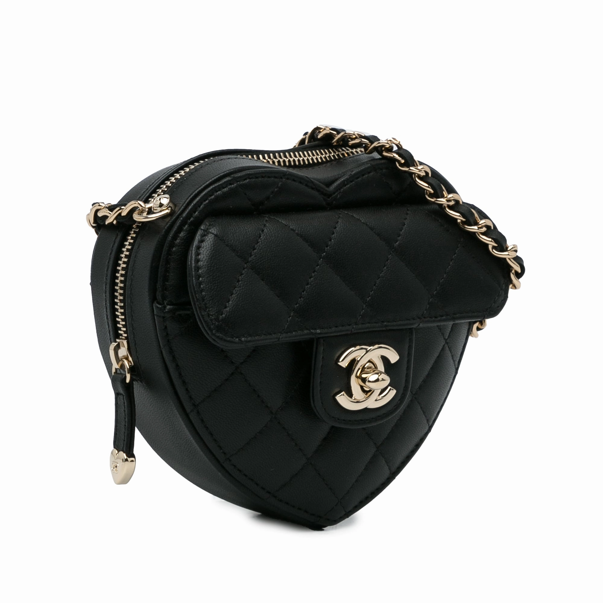 Chanel Mini Lambskin Cc In Love Heart Crossbody