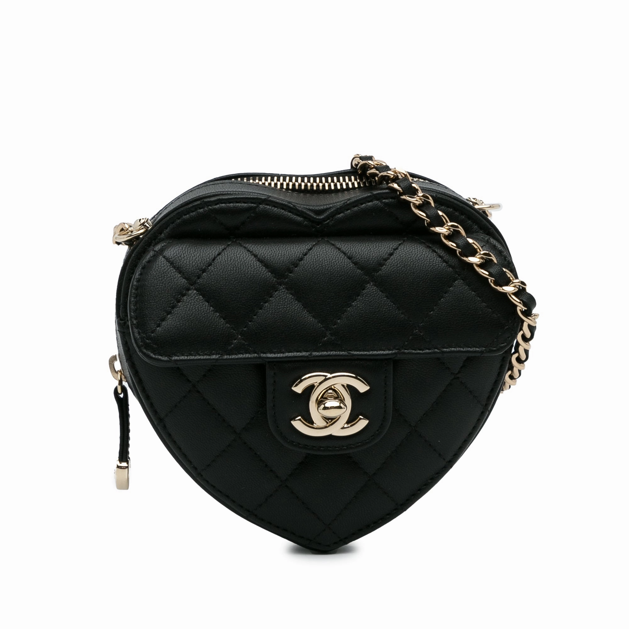 Chanel Mini Lambskin Cc In Love Heart Crossbody