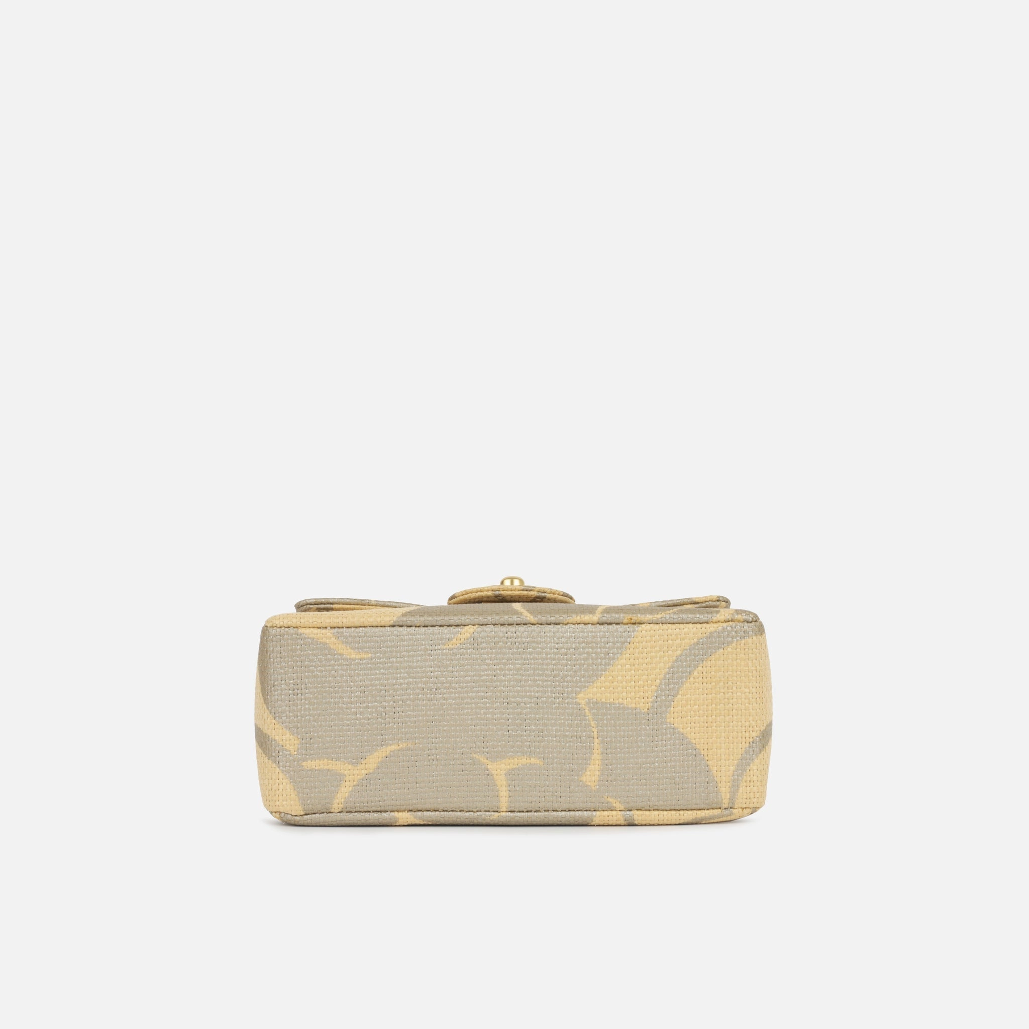Chanel Mini Square - Beige Camellia Raffia