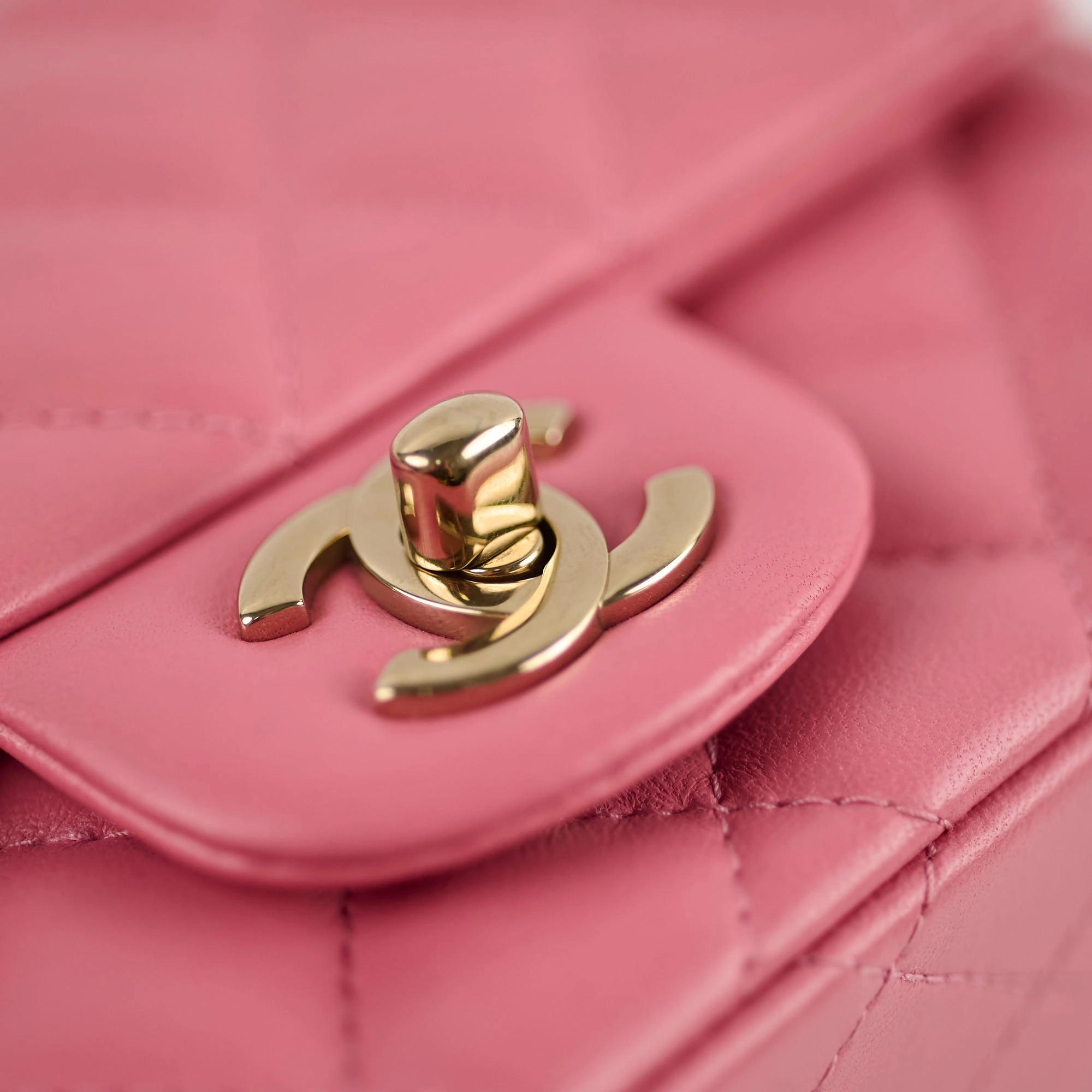 Chanel Mini Square Bag Lambskin Pink