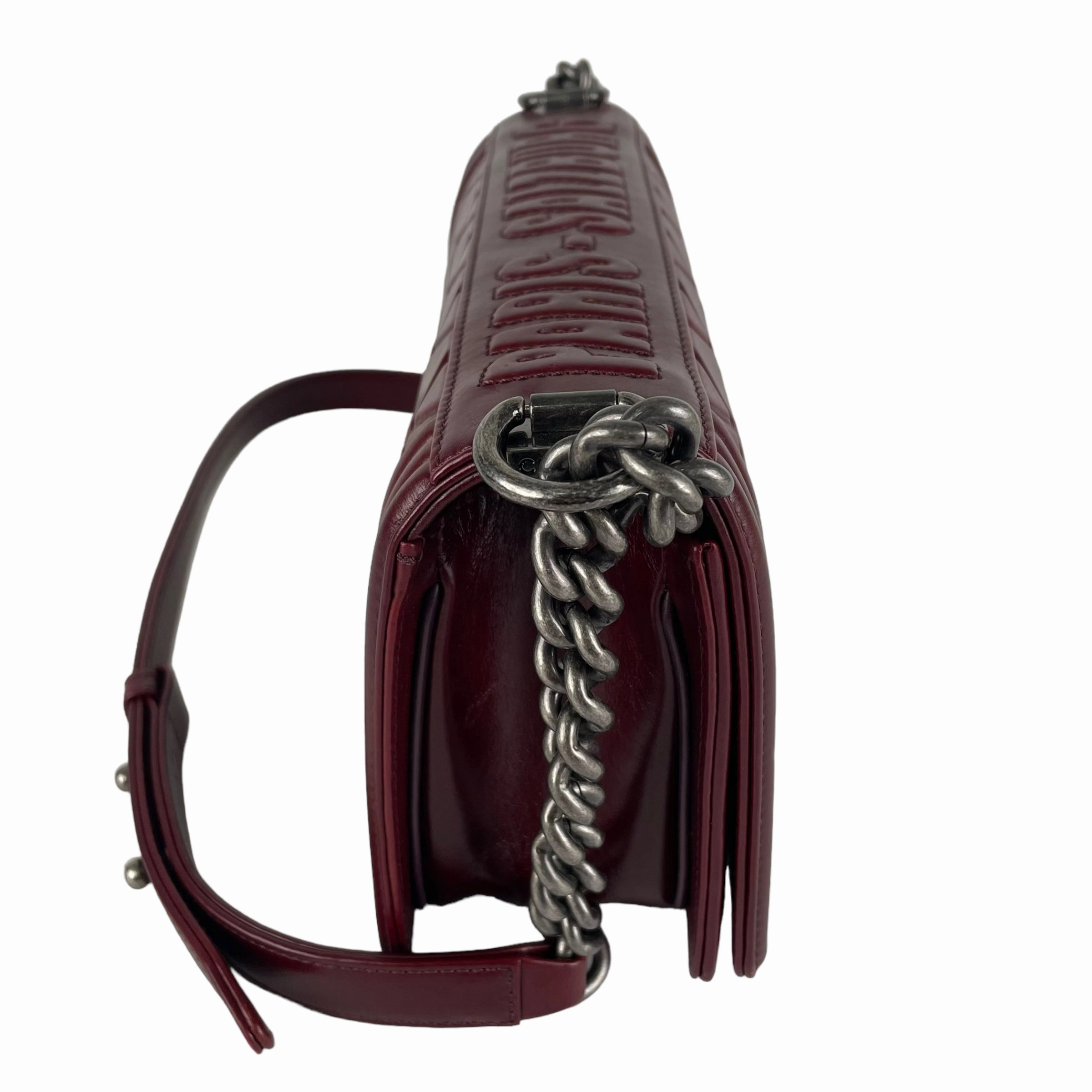 Chanel Old Medium Boy Burgundy