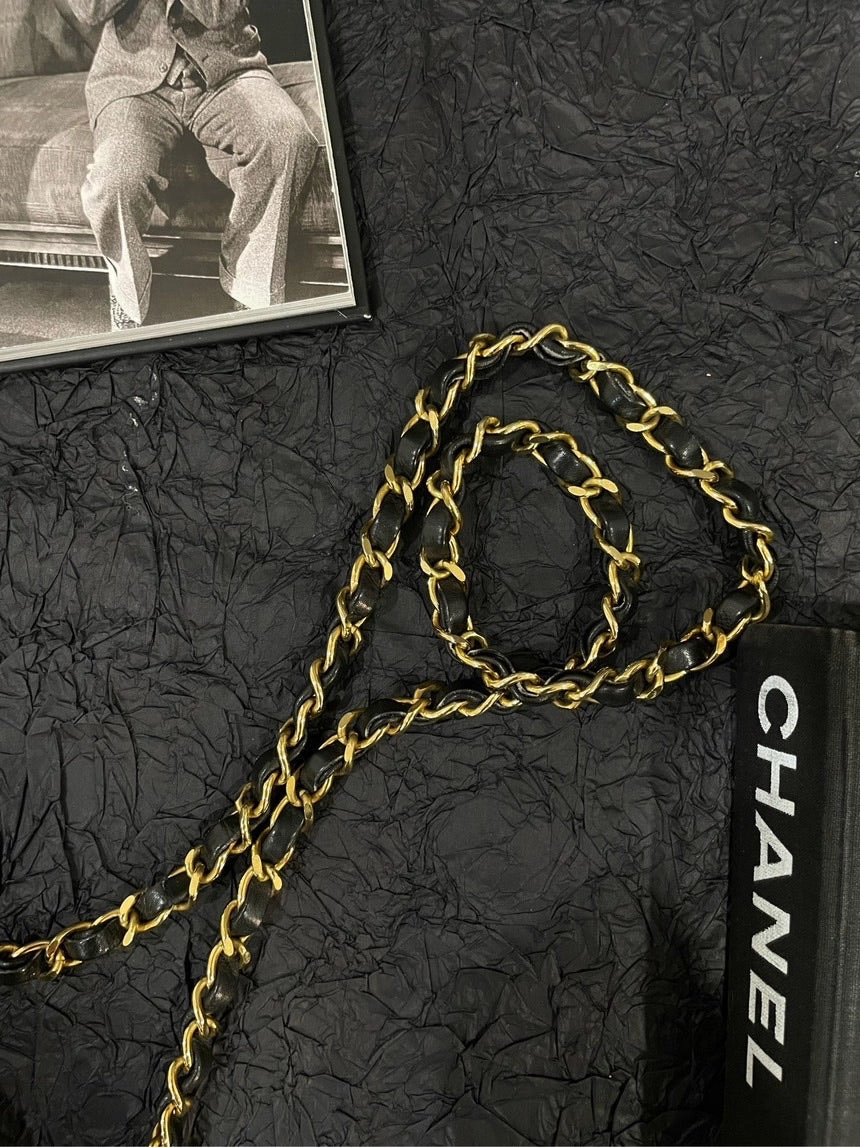 Chanel Pineapple Black Gold Crossbody Bag