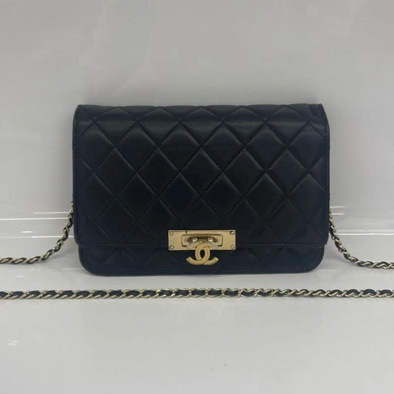 Chanel Quilted Black Leather Crossbody Bag