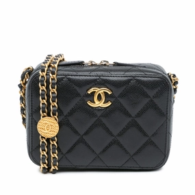 Chanel Quilted Caviar Twist Your Buttons Crossbody (21701)