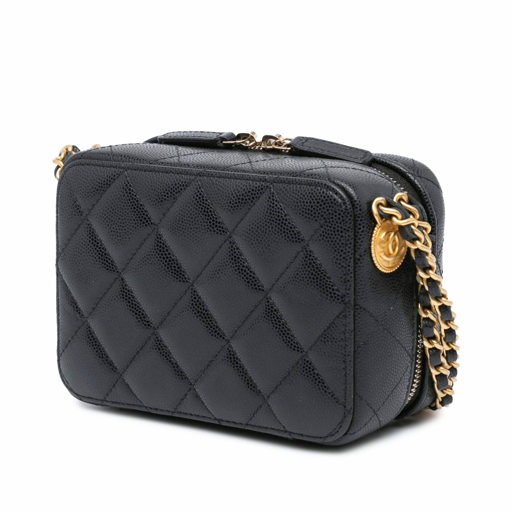 Chanel Quilted Caviar Twist Your Buttons Crossbody (21701)