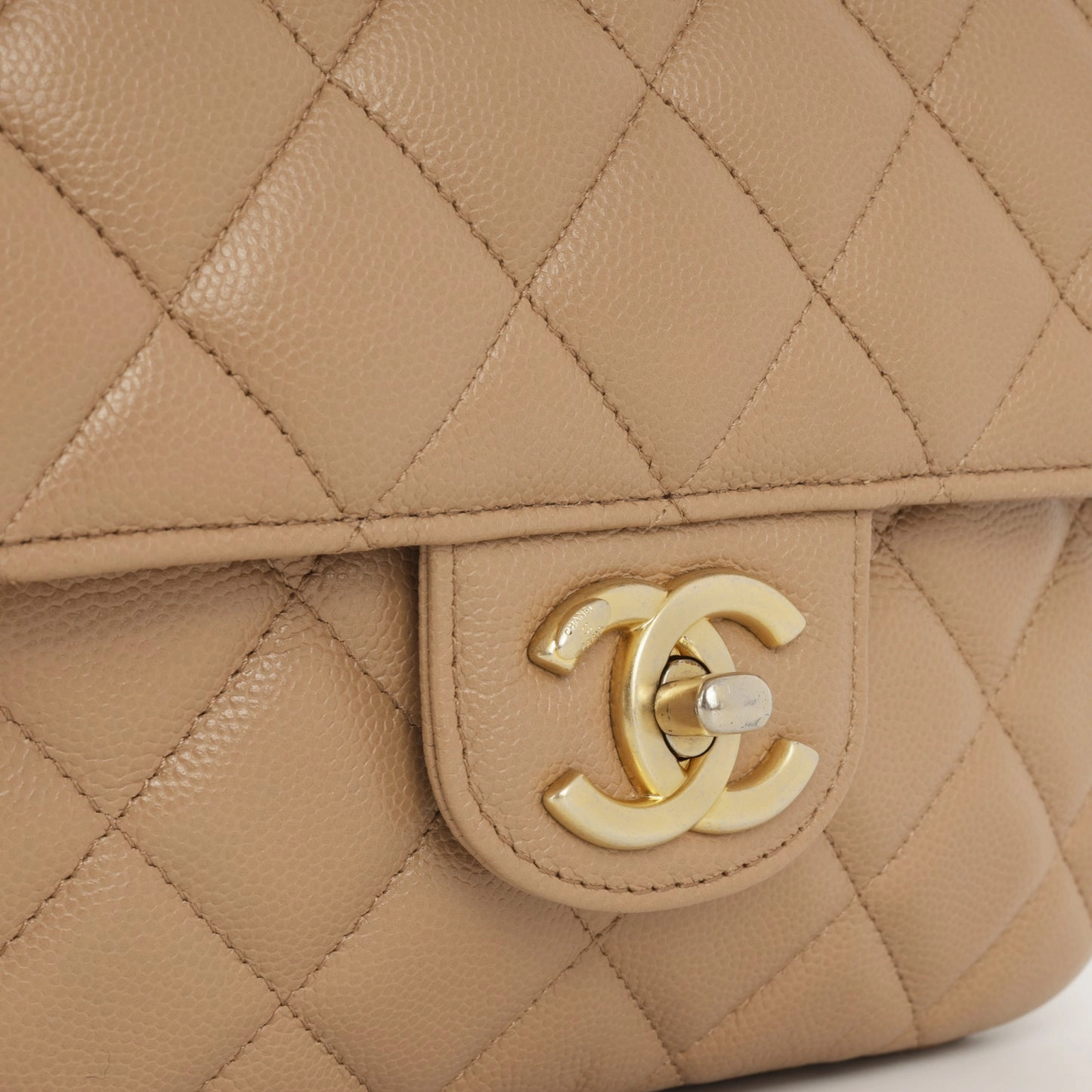 Chanel Seasonal Camera Flap - Caramel Caviar AGHW - Pre-Loved - 2023