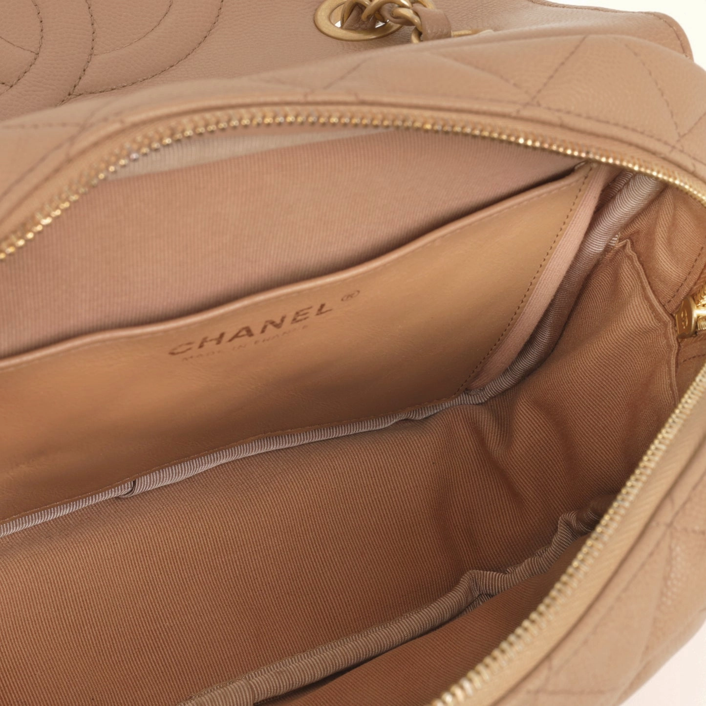 Chanel Seasonal Camera Flap - Caramel Caviar AGHW - Pre-Loved - 2023