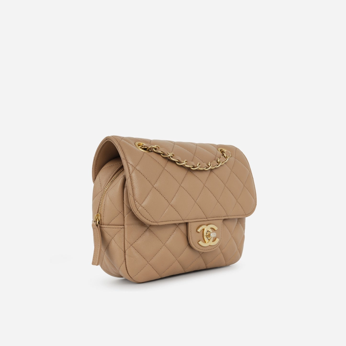 Chanel Seasonal Camera Flap - Caramel Caviar AGHW - Pre-Loved - 2023