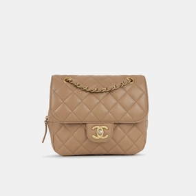 Chanel Seasonal Camera Flap - Caramel Caviar AGHW - Pre-Loved - 2023