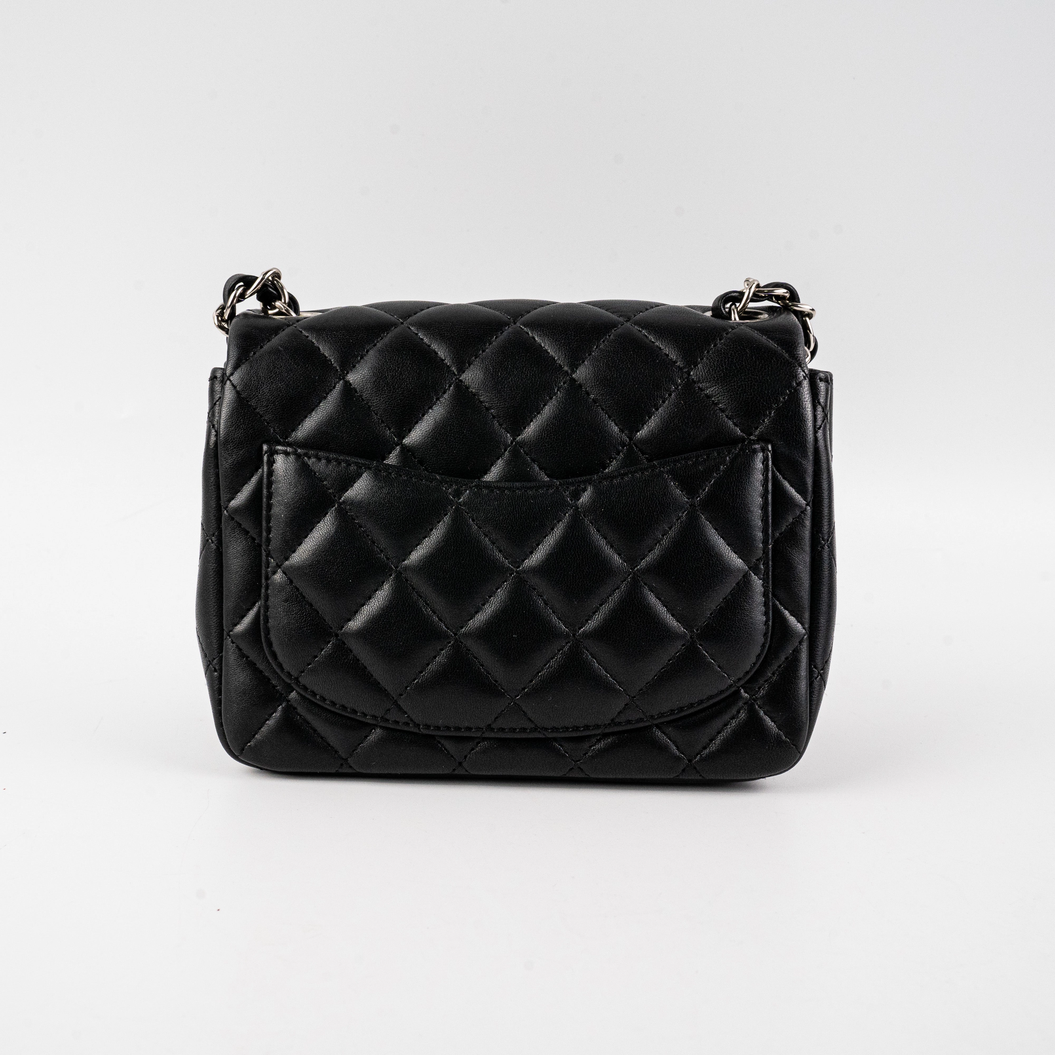 Chanel Square Mini Lambskin Black Bag