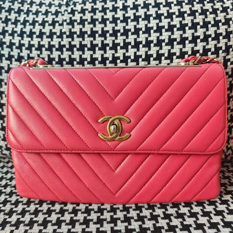 Chanel Trendy CC WOC Chain Bag - Pink Leather Crossbody