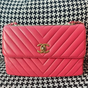 Chanel Trendy CC WOC Chain Bag - Pink Leather Crossbody