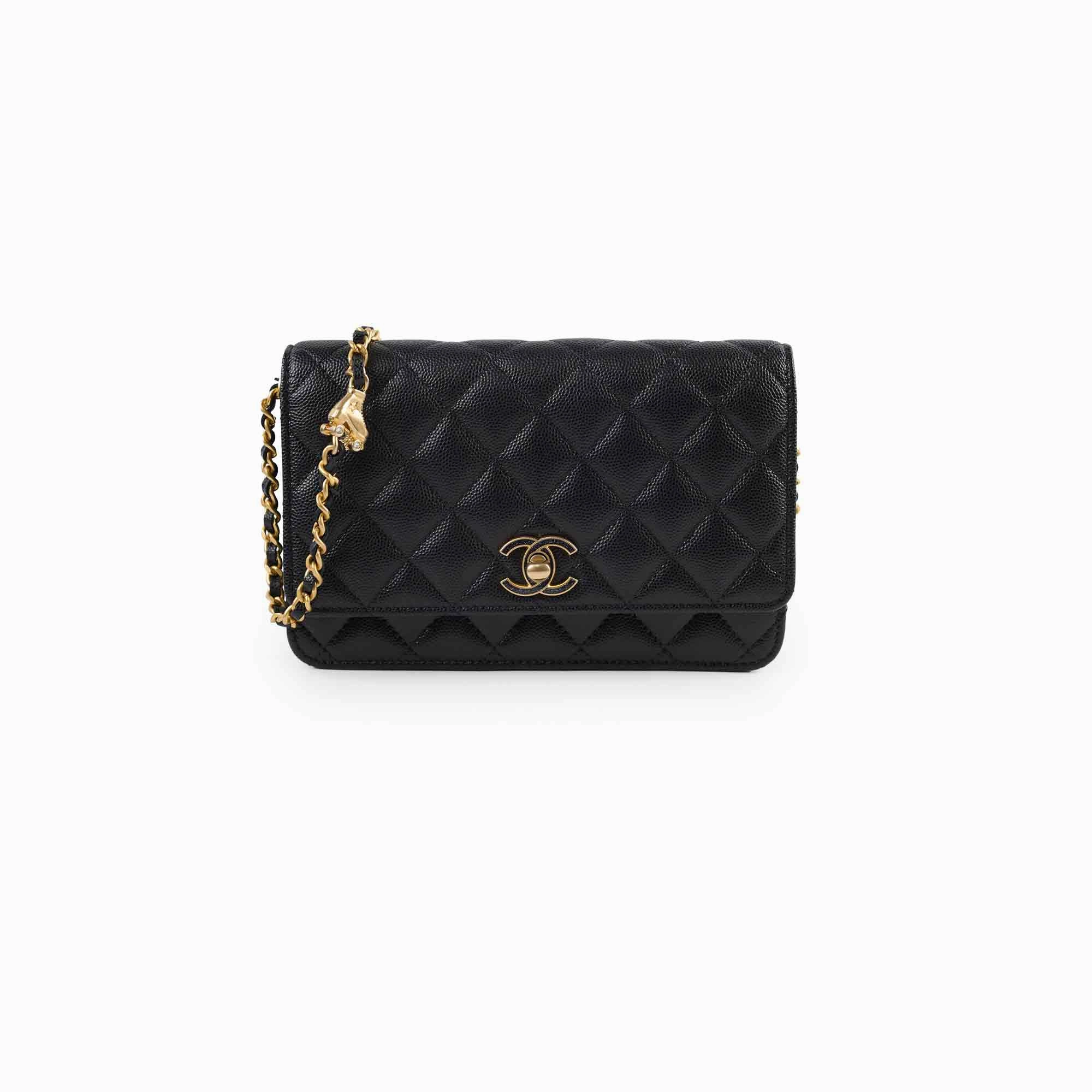 Chanel Turn-lock WOC with Charms Black Caviar