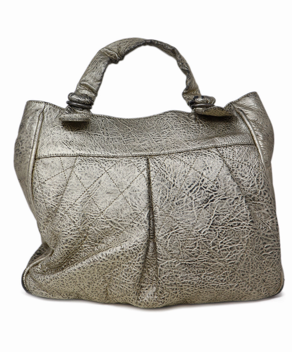 Chanel Vintage Gold Distressed Leather Marais Tote