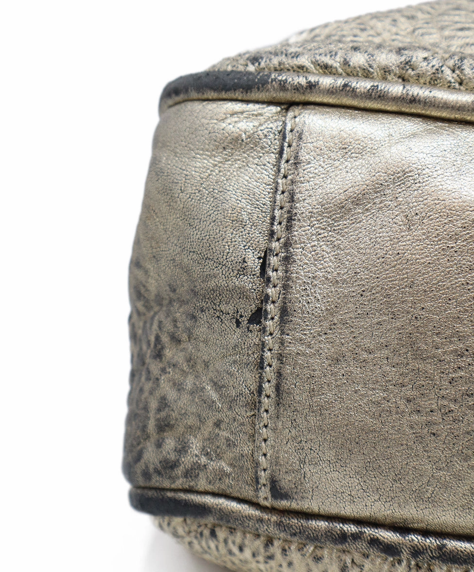 Chanel Vintage Gold Distressed Leather Marais Tote