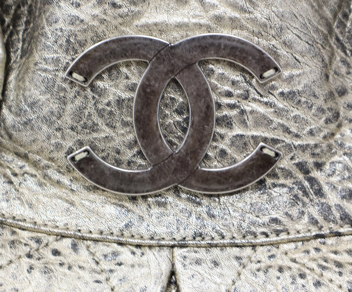 Chanel Vintage Gold Distressed Leather Marais Tote