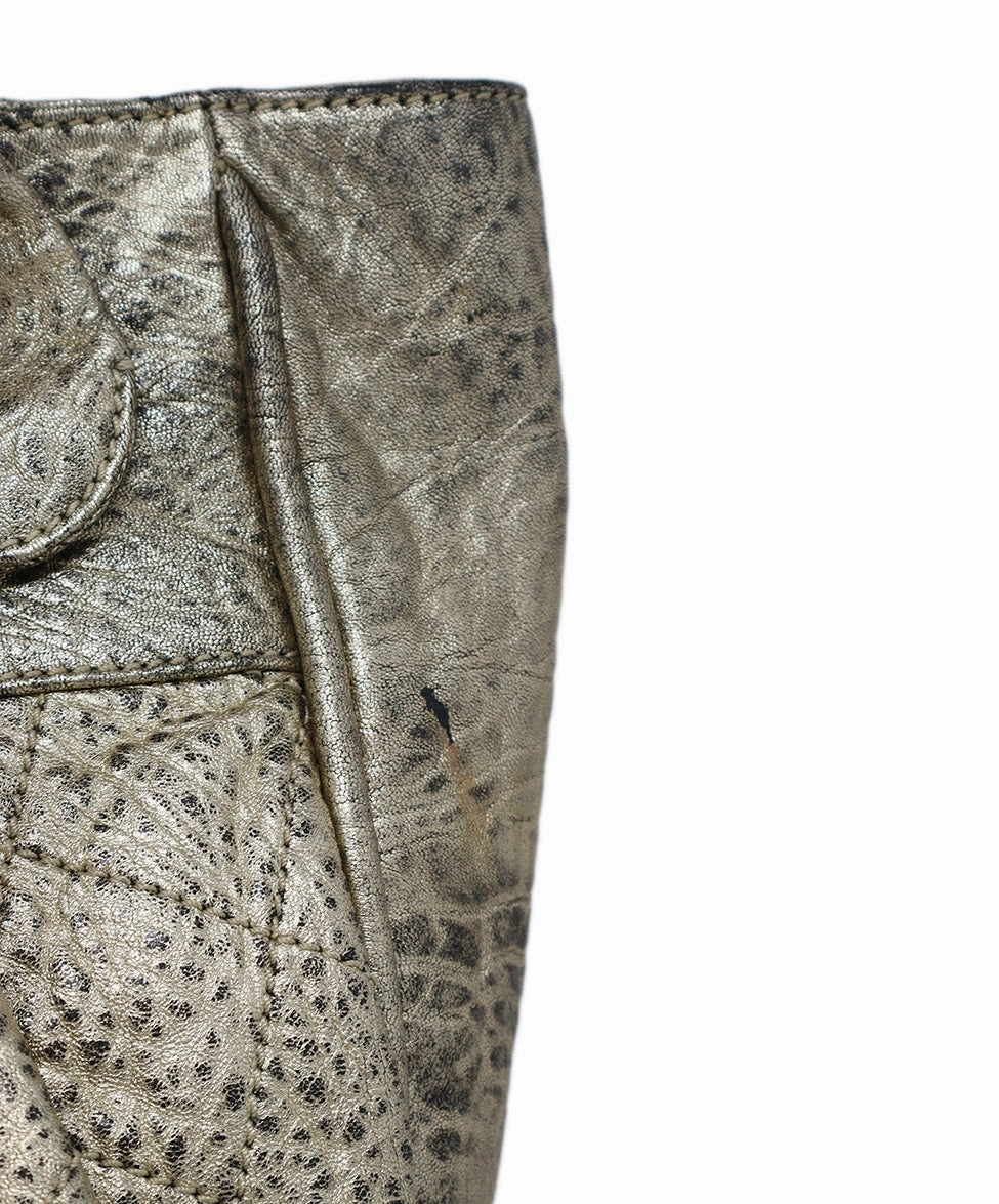 Chanel Vintage Gold Distressed Leather Marais Tote