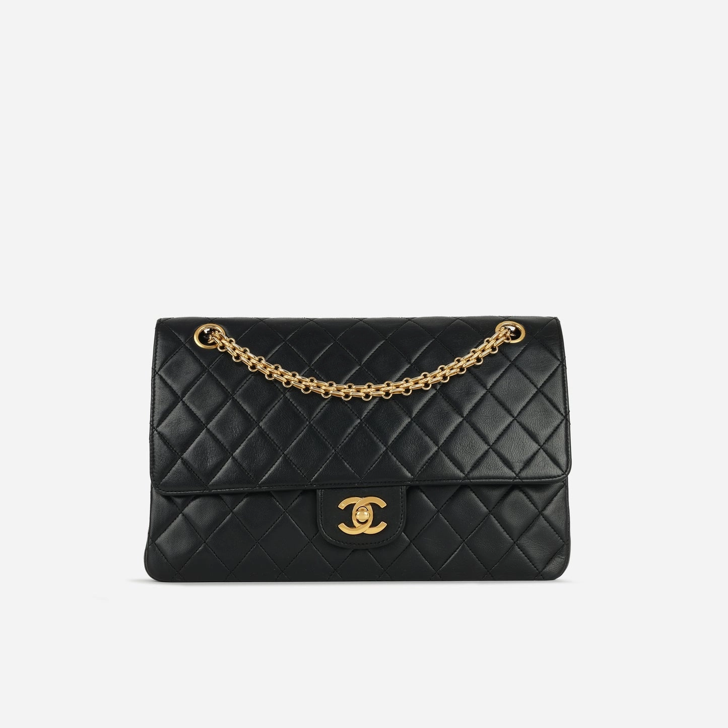 Chanel Vintage Medium Classic Flap Black Lambskin GHW