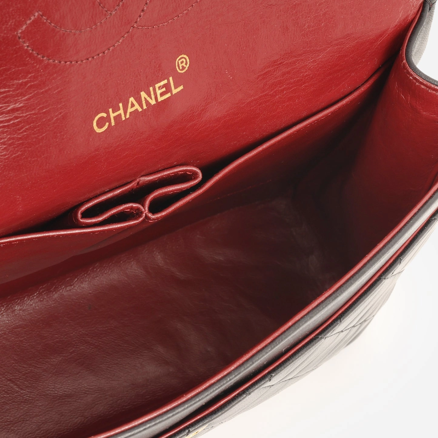 Chanel Vintage Medium Classic Flap Black Lambskin GHW