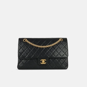 Chanel Vintage Medium Classic Flap Black Lambskin GHW