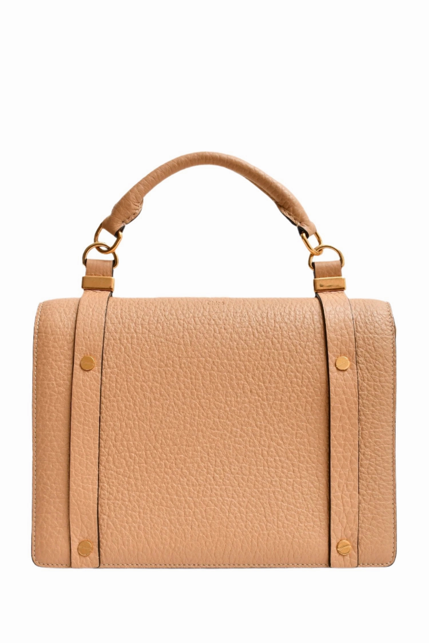 Chloe Brown Leather Ora Medium Crossbody Bag With Chain