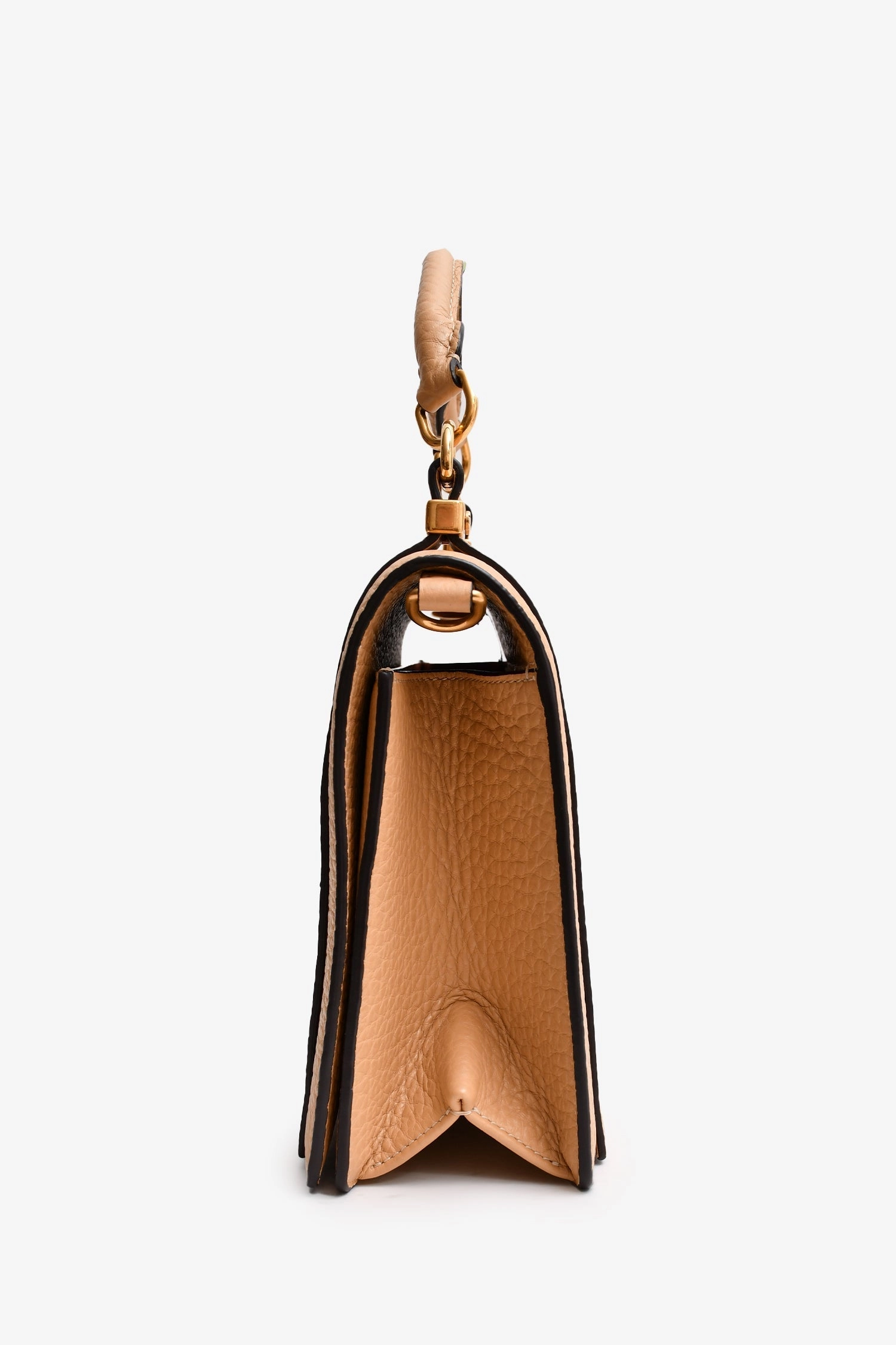 Chloe Brown Leather Ora Medium Crossbody Bag With Chain