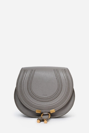 Chloe Grey Leather Marcie Crossbody Bag