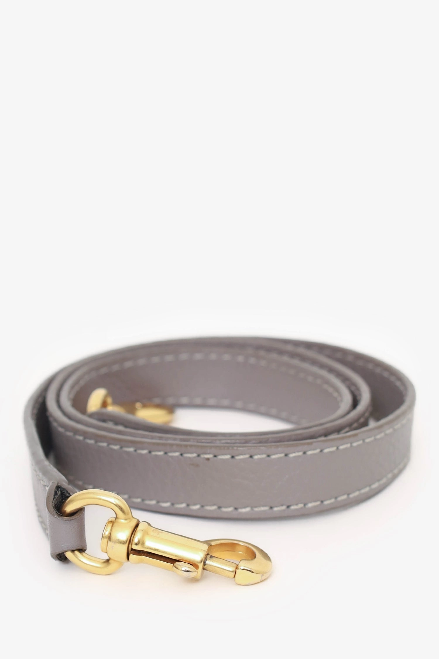 Chloe Grey Leather Marcie Top Handle Bag with Strap with 'IL' Initials