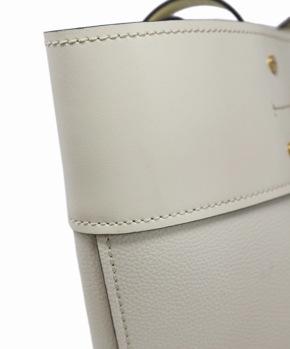Chloe Ivory Leather Tote w/ Gold Trim