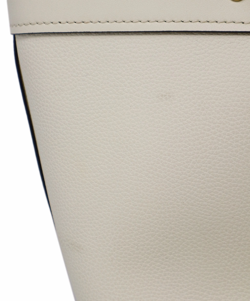 Chloe Ivory Leather Tote w/ Gold Trim