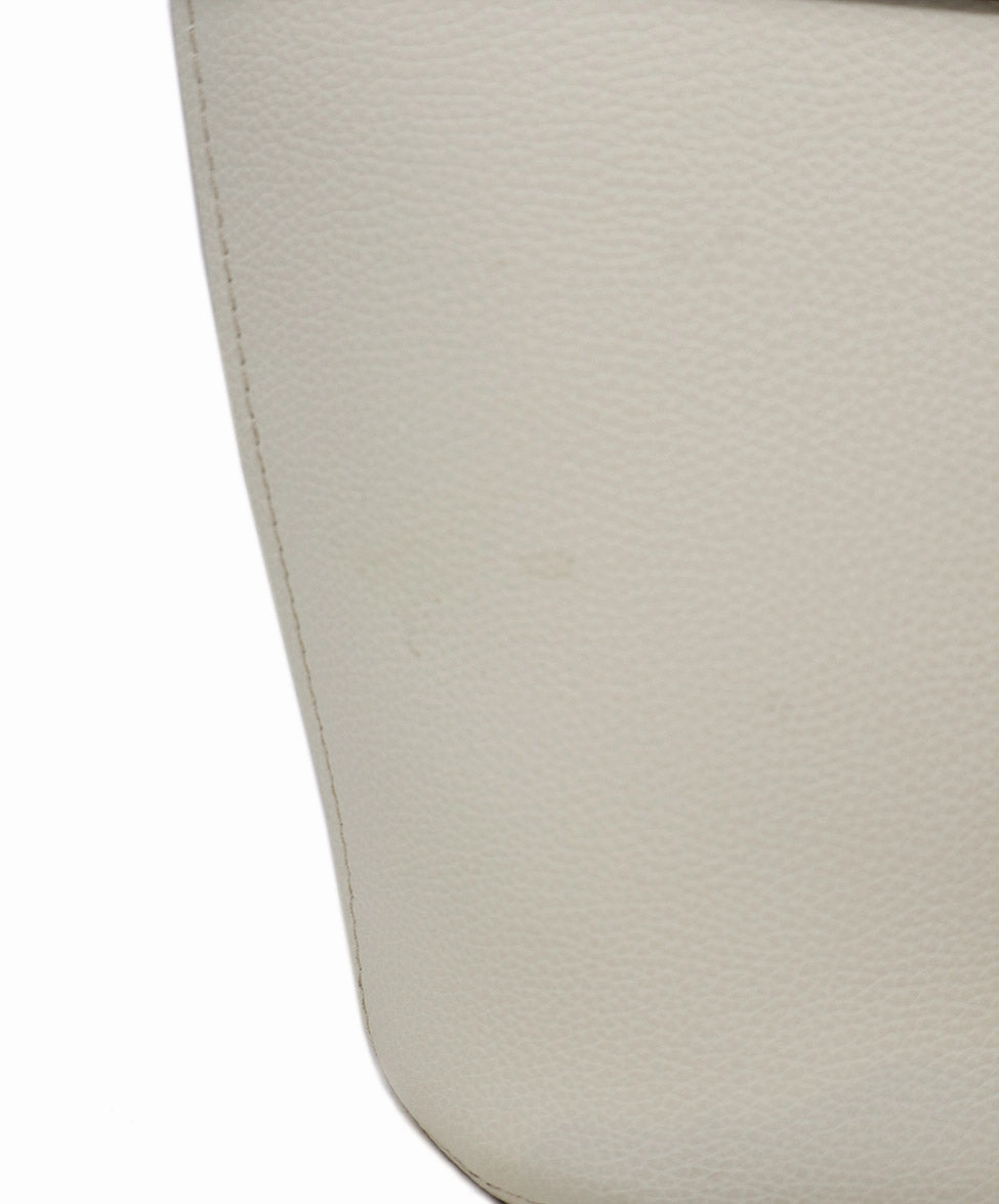 Chloe Ivory Leather Tote w/ Gold Trim