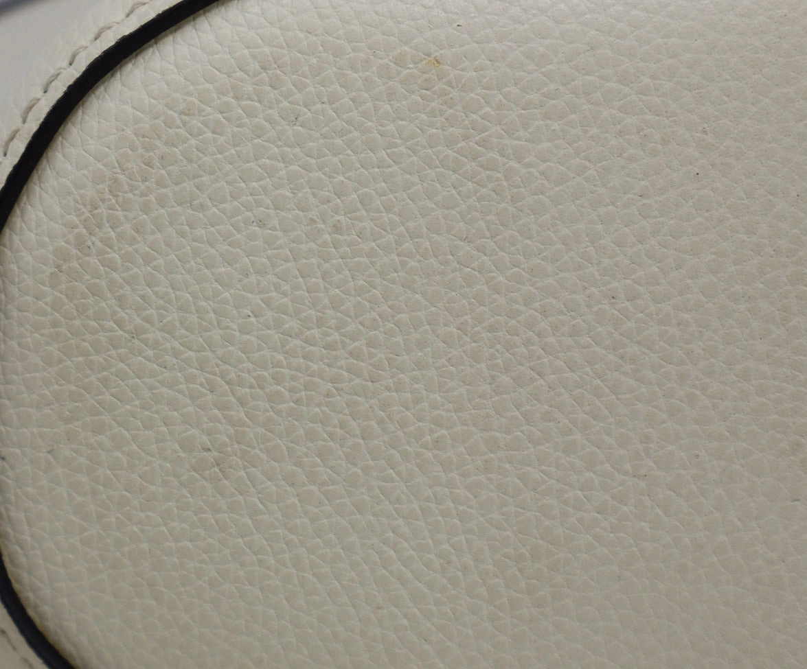 Chloe Ivory Leather Tote w/ Gold Trim