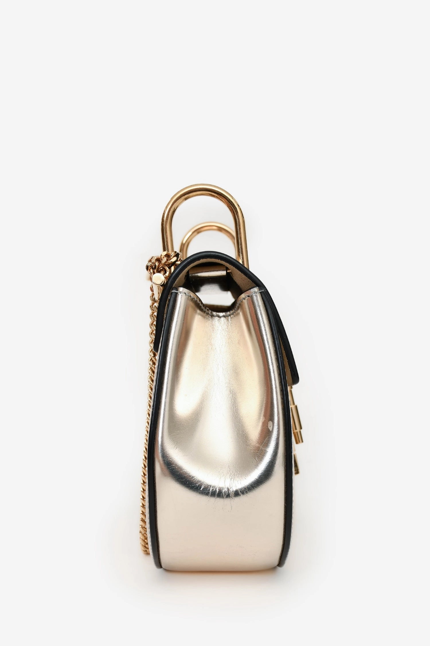Chloe Silver Leather 'Drew' Crossbody Bag (As Is)